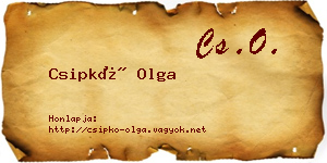 Csipkó Olga névjegykártya